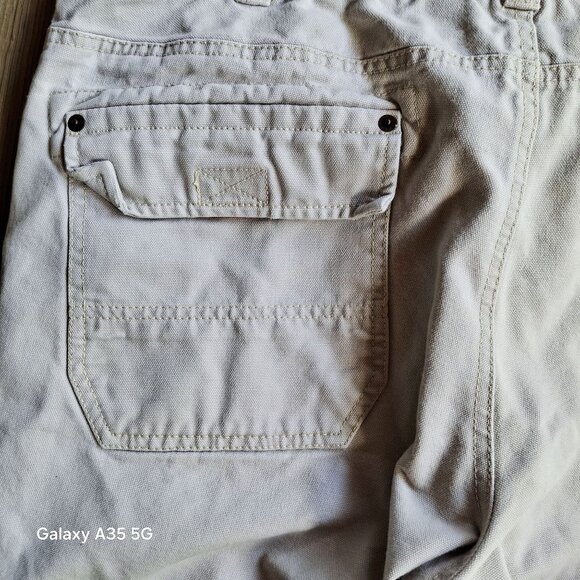Eddie Bauer Mens Work Heavy Duty Khaki Cargo Pants Size 40X30 Cotton Fabric - Picture 12 of 14